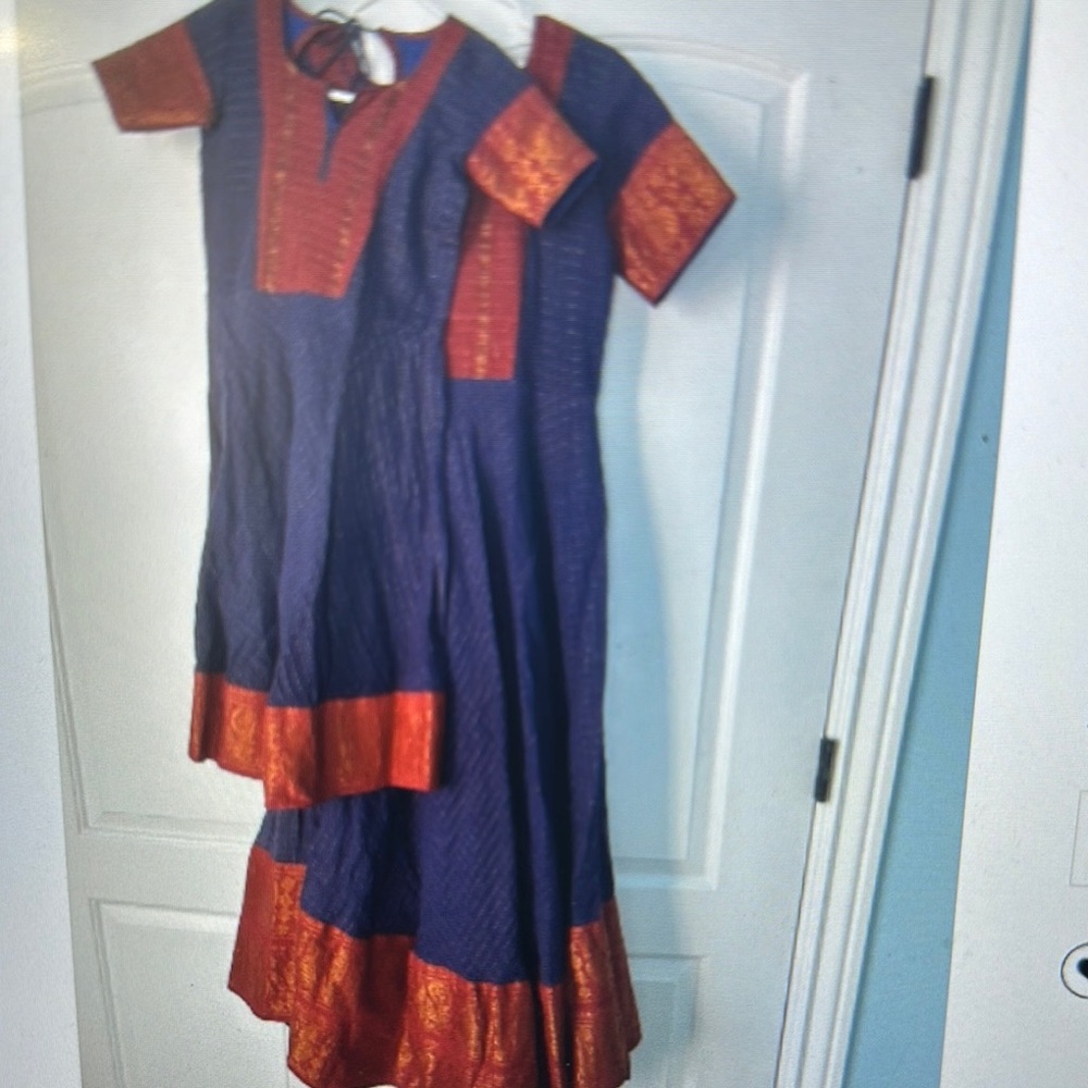 Vibrant Purple and orange matching outfits